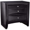 Nightstands and Bedside Tables Wooden 2 Drawer Nightstand with tray, Black Benzara