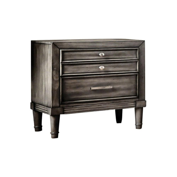 Wooden Night stand with drawers, gray