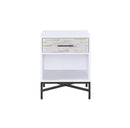 Nightstands Black Nightstand 20" X 18" X 26" White And Black Wooden Nightstand 9110 HomeRoots