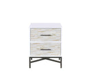 Nightstands Black Nightstand 20" X 18" X 26" White And Black Wooden Nightstand 9111 HomeRoots