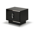 Nightstands Black Nightstand - 21" Black MDF and Steel Nightstand with Two Drawers HomeRoots