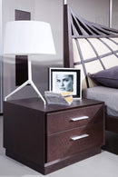 Nightstands Modern Nightstands 16" Brown Oak Veneer Nightstand 4418 HomeRoots