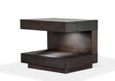 Nightstands Modern Nightstands - 16" Brown Oak Veneer Nightstand HomeRoots