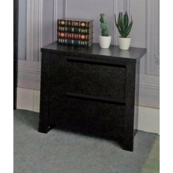 Transitional Style Wooden Nightstand With 2 Drawers, Red Cocoa Brown