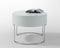 Nightstands White Nightstand - 16" White Lacquer Stainless Steel Nightstand HomeRoots