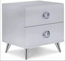 Nightstands White Nightstand - 19'.69" X 16'.61" X 19'.76" White Particle Board Nightstand HomeRoots