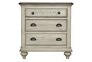 Nightstands White Nightstand - 27" x 17" x 28" Two Tone, Solid Wood, Drawer Nightstand HomeRoots