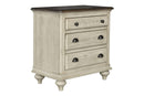 Nightstands White Nightstand - 27" x 17" x 28" Two Tone, Solid Wood, Drawer Nightstand HomeRoots
