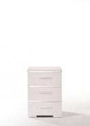 Nightstands Wood Nightstand - 15" X 18" X 25" White (High Gloss) Wood Veneer (Paper) Nightstand HomeRoots