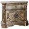 Nightstands Wood Nightstand - 18" X 30" X 29" Antique Champagne Wood Poly Resin Nightstand w/Marble Top HomeRoots