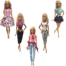 NK 5 Pcs./Set Doll Fashion Outfits Daily Wear Casual Dress Shirt Skirt Dollhouse Clothes for Barbie Doll Accessories 5G JJ JadeMoghul Inc. 