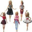 NK 5 Pcs./Set Doll Fashion Outfits Daily Wear Casual Dress Shirt Skirt Dollhouse Clothes for Barbie Doll Accessories 5G JJ JadeMoghul Inc. 