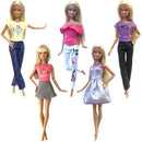 NK 5 Pcs./Set Doll Fashion Outfits Daily Wear Casual Dress Shirt Skirt Dollhouse Clothes for Barbie Doll Accessories 5G JJ JadeMoghul Inc. 