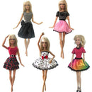 NK 5 Pcs./Set Doll Fashion Outfits Daily Wear Casual Dress Shirt Skirt Dollhouse Clothes for Barbie Doll Accessories 5G JJ JadeMoghul Inc. 