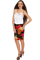 No Doubt No Doubt Carol Black Printed Stretch Pencil Skirt - Women Carol Pencil Skirt