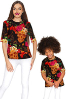 No Doubt No Doubt Sophia Black Printed Sassy Sleeved Top - Girls Sophia Elbow Sleeve Top