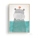 Nordic Cute Animals Bear Hippo Penguins A4 Diy Canvas Painting Print Poster Kids Room Wall Pictures For Living Room Home Decor JadeMoghul Inc.
