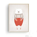 Nordic Cute Animals Bear Hippo Penguins A4 Diy Canvas Painting Print Poster Kids Room Wall Pictures For Living Room Home Decor JadeMoghul Inc.