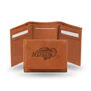 Designer Wallets North Dakota State Embossed Leather Trifold
