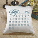 "Notable" Personalized Ring Pillow with Wedding Date Design Berry (Pack of 1)-Wedding Ceremony Accessories-Indigo Blue-JadeMoghul Inc.