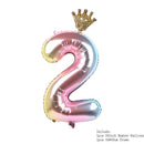 Number Foil Balloons With Crown Design