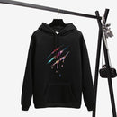 "Oh Yes" Printed Fleece Pullover Hoodie-black-S-JadeMoghul Inc.