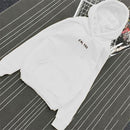 "Oh Yes" Printed Fleece Pullover Hoodie-white-S-JadeMoghul Inc.