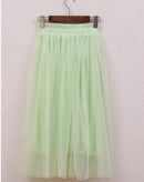 OHRYIYIE Tulle Skirts Women 2017 Summer Casual High Waist Long Skirt Elastic Waist Sun Fluffy Tutu Skirt Jupe Longue Femme S1003-Army Green-One Size-JadeMoghul Inc.