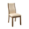 Onway Contemporary Side Chair, Oak & Beige, Set Of 2-Armchairs and Accent Chairs-Oak, Beige-Wood Linen-JadeMoghul Inc.