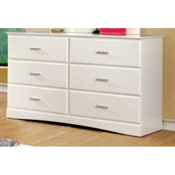 Opulent Wooden Transitional Style Dresser, White-Dressers-White-Wood-JadeMoghul Inc.