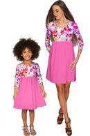 Orchid Caprice Orchid Caprice Gloria Babydoll Pink Floral Dress - Women Gloria Empire Waist Dress