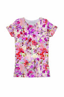 Orchid Caprice Orchid Caprice Zoe Purple Floral Print Cute Knit T-Shirt - Girls Zoe T-Shirt