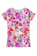 Orchid Caprice Zoe Purple Floral Print Designer Tee - Women-Orchid Caprice-XS-Pink/Purple-JadeMoghul Inc.