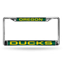Toyota License Plate Frame Oregon Green Laser Chrome Frame