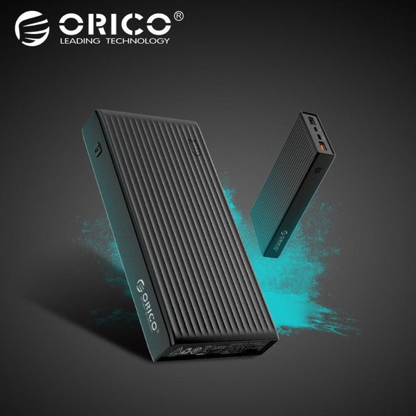 ORICO QC3.0 Power Bank 20000 mah BC1.2 Type-C Two-way Quick Charger 18W Max Output External Battery for Samsung Xiaomi Huawei-China-10000mah Black-JadeMoghul Inc.