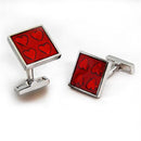 Cufflinks For Men OT581 Rhodium Brass Cufflink with Epoxy in Siam