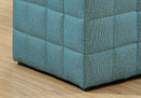 Ottomans Blue Ottoman - 16'.75" x 16'.75" x 17" Light Blue, Linen Look Fabric - Ottoman HomeRoots