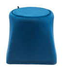 Ottomans Blue Ottoman - 19.1" x 19.1" x 17.1" Blue, Velvet, Wood, Ottoman HomeRoots