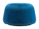 Ottomans Blue Ottoman - 24.8" x 24.8" x 15.4" Blue, Velvet, Wood, Ottoman HomeRoots
