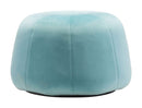 Ottomans Blue Ottoman - 24.8" x 24.8" x 15.4" Light Blue, Velvet, Wood, Ottoman HomeRoots