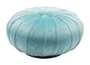 Ottomans Blue Ottoman - 25.6" x 25.6" x 13.6" Light Blue, Velvet, Wood, Ottoman HomeRoots