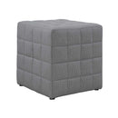 Ottomans Grey Ottoman - 16'.75" x 16'.75" x 17" Light Grey, Linen Look Fabric - Ottoman HomeRoots
