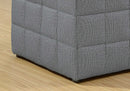 Ottomans Grey Ottoman - 16'.75" x 16'.75" x 17" Light Grey, Linen Look Fabric - Ottoman HomeRoots