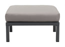 Ottomans Grey Ottoman - 28" x 28" x 16.9" Dark Gray & Gray, Polyresin, Powder Coated Aluminum, Ottoman HomeRoots