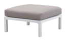 Ottomans Grey Ottoman - 28" x 28" x 16.9" White & Gray, Sunproof Fabric, Polyresin, Powder Coated Aluminum, Ottoman HomeRoots