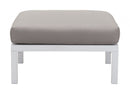 Ottomans Grey Ottoman - 28" x 28" x 16.9" White & Gray, Sunproof Fabric, Polyresin, Powder Coated Aluminum, Ottoman HomeRoots