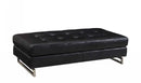 Ottomans Leather Ottoman - 63" X 32" X 19" Black Ottoman HomeRoots
