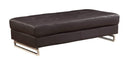 Ottomans Leather Ottoman - 63" X 32" X 19" Brown Ottoman HomeRoots