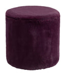 Ottomans Round Ottoman - 15" x 15" x 16" Purple, Jacquard, MDF, Cottonwood, Paperboard & PVC, Ottoman HomeRoots