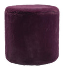 Ottomans Round Ottoman - 15" x 15" x 16" Purple, Jacquard, MDF, Cottonwood, Paperboard & PVC, Ottoman HomeRoots